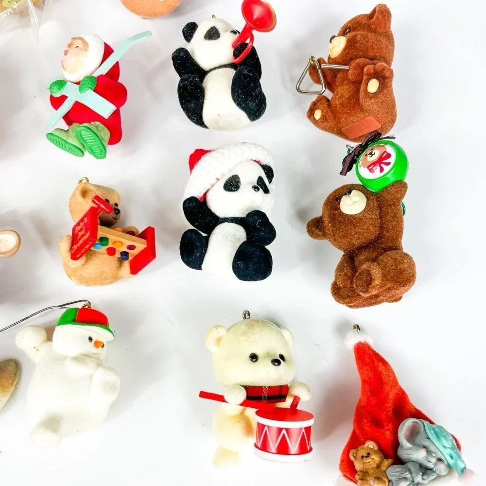 Hallmark Keepsake Lot of 16 Flocked Ornaments